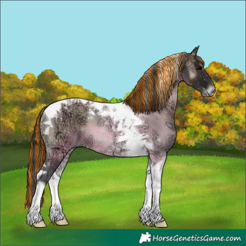 Horse Color:Painted Blue Onyx Ice Tobiano 