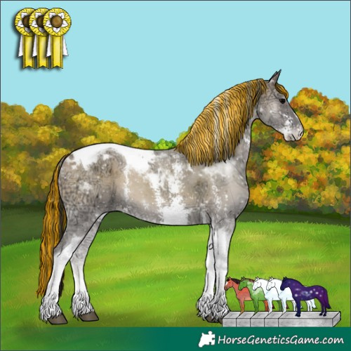 Horse Color:Painted Grullo Ice Onyx Sabino Tobiano 