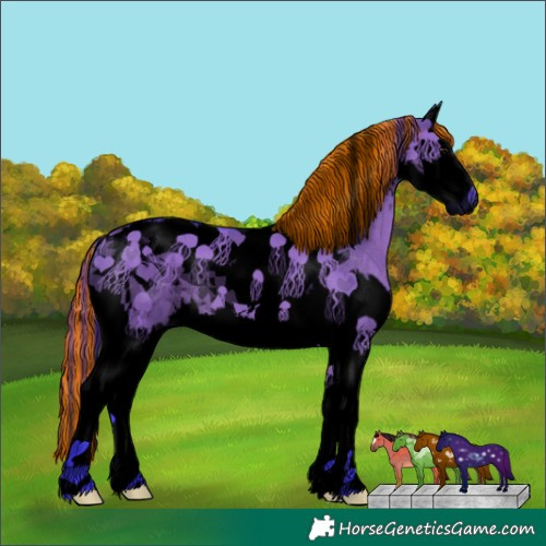 Horse Color:Void Painted Watercolor Grullo Splash Tobiano 