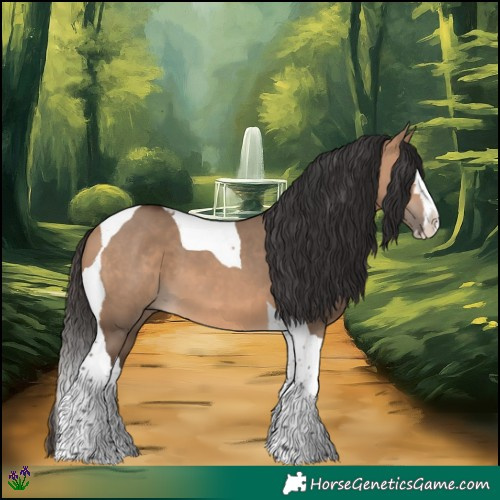 Horse Color:Bay Dun Splash Tobiano 