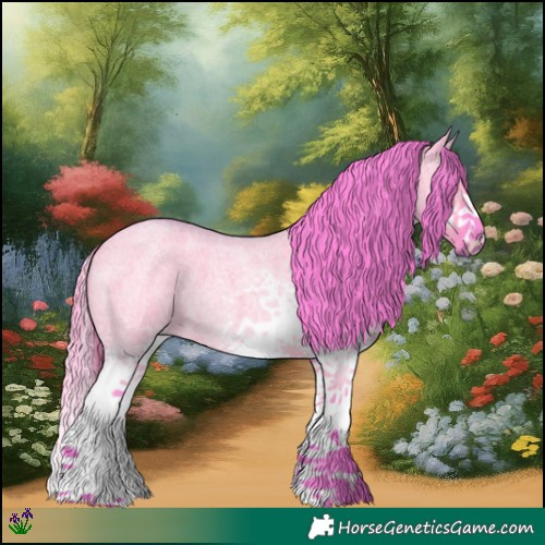 Horse Color:Watercolor White Spotted Red Dun Roan Splash