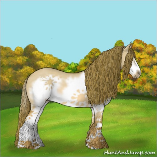 Horse Color:Watercolor White Spotted Red Dun Roan Splash Frame 