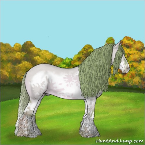 Horse Color:Watercolor White Spotted Red Dun Splash Frame 