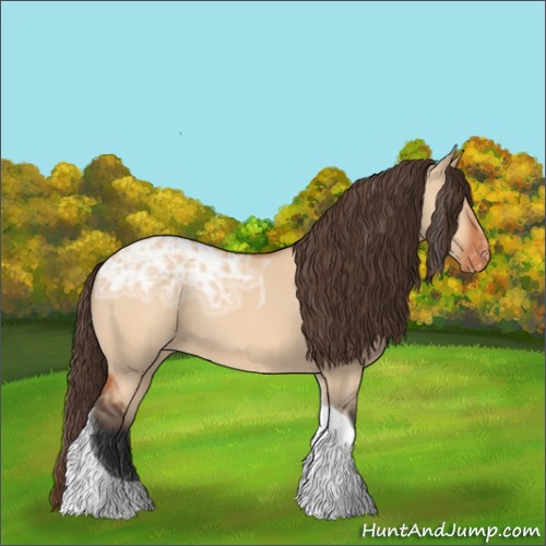 Horse Color:Bay Ice Dun Tobiano Varnish 