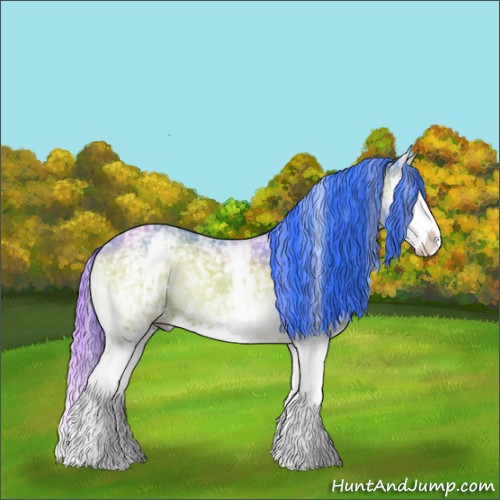 Horse Color:Watercolor White Spotted Bay Ice Onyx Splash 