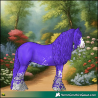 Horse Color:Watercolor White Spotted Black