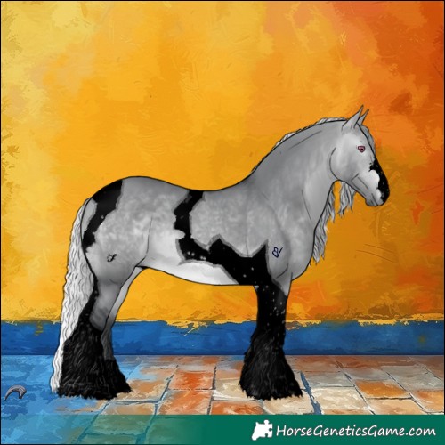 Horse Color:Void Silver Brown Chinchilla Dun Tobiano 