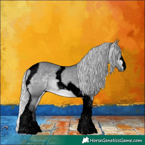 Horse Color:Void Silver Brown Chinchilla Dun Tobiano 