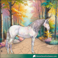 Horse Color:Nacre Silver Perlino Roan Dun Tobiano