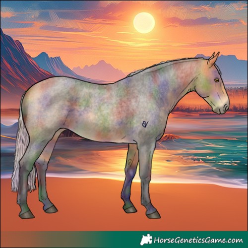 Horse Color:Nacre Silver Buckskin Roan 