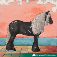 Horse Color:White Spotted Liver Chestnut Mushroom Rabicano 