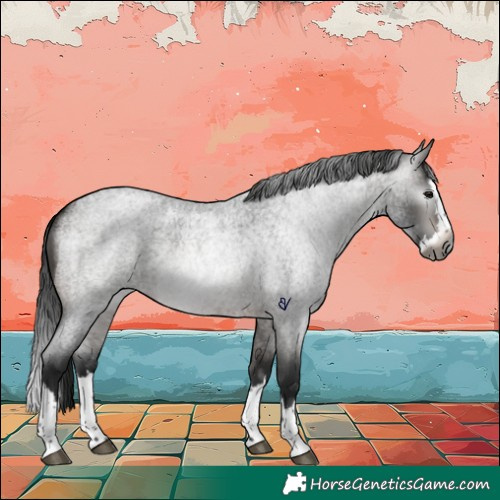 Horse Color:Gray Brown Roan Splash Rabicano 