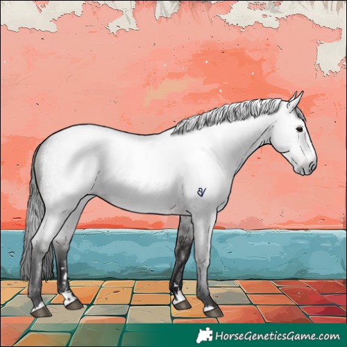 Horse Color:Gray Brown Roan Splash Rabicano 