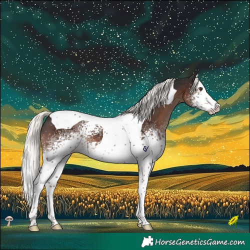 Horse Color:White Spotted Liver Chestnut Mushroom Splash Tobiano 