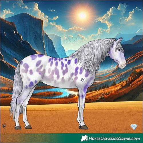 Horse Color:Platinum Watercolor White Spotted Chocolate Silver Brown Onyx Near Leopard