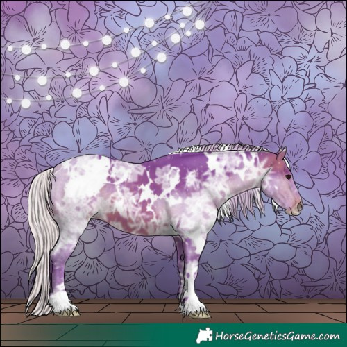 Horse Color:Watercolor White Spotted Silver Brown Ice 