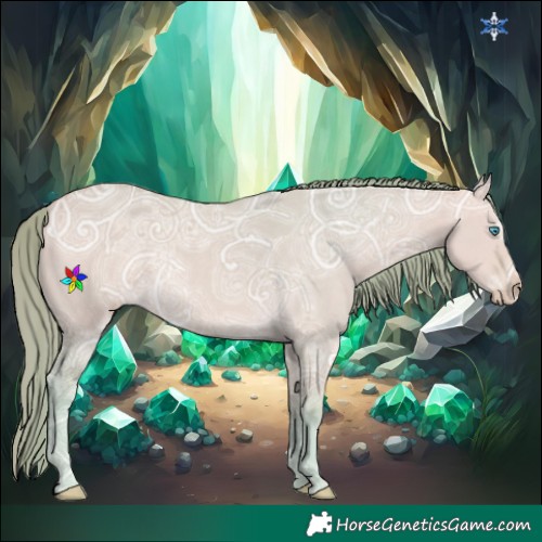 Horse Color:Watercolor Perlino Ice Dun 