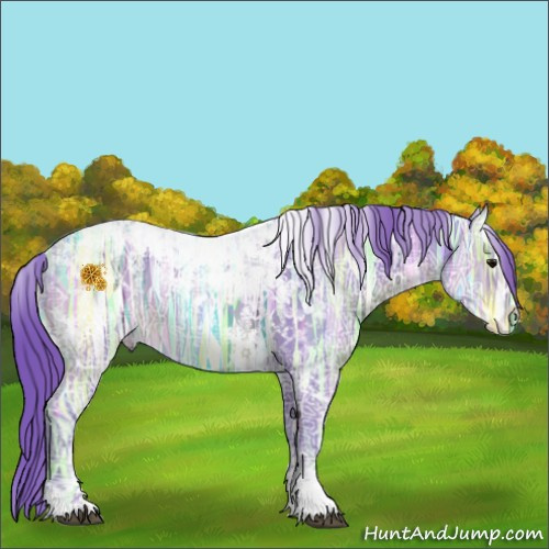 Horse Color:Watercolor Smoky Black Ice Tobiano 