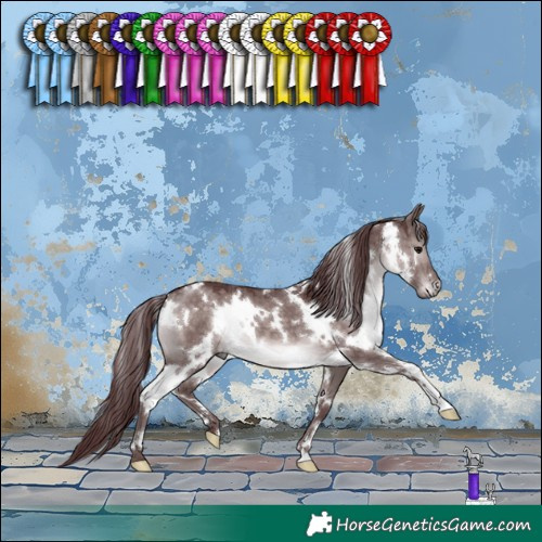 Horse Color:Platinum White Spotted Chocolate Brown Dun