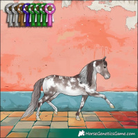 Horse Color:Platinum White Spotted Chocolate Brown Dun 