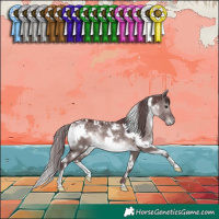 Horse Color:Platinum White Spotted Chocolate Brown Dun