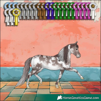 Horse Color:Platinum White Spotted Chocolate Brown Dun 