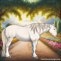 Horse Color:Perlino Dun Tobiano 