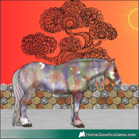 Horse Color:Nacre White Spotted Silver Blue Onyx Tobiano 