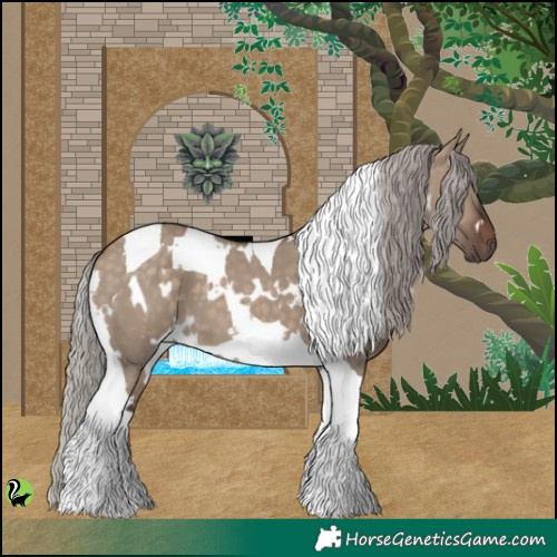 Horse Color:White Spotted Silver Brown Dun Tobiano 