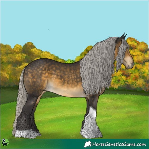 Horse Color:Silver Buckskin Tobiano 