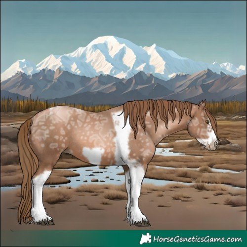 Horse Color:Liver Chestnut Ice Pearl Tobiano Frame Rabicano 