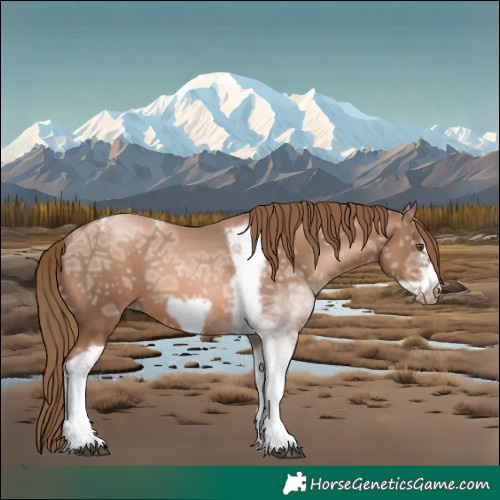 Horse Color:Liver Chestnut Ice Pearl Tobiano Frame Rabicano