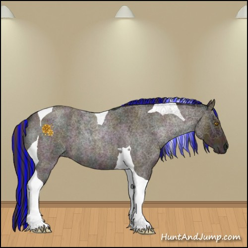 Horse Color:Painted Midnight Buckskin Ice Roan Tobiano 