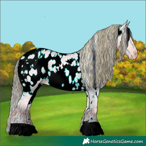 Horse Color:Watercolor White Spotted Brown Ice Pearl Dun Near Leopard 