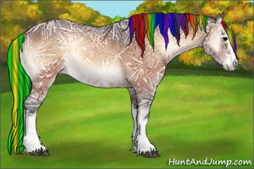 Horse Color:Painted White Spotted Bay Ice Onyx Rabicano 