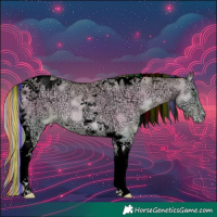 Horse Color:Void Painted Watercolor Buckskin Ice Pearl Onyx Tobiano