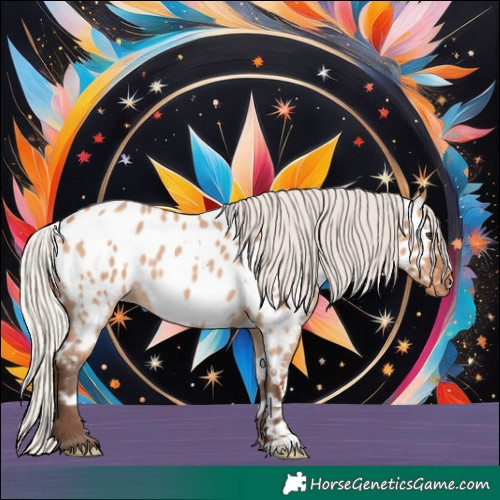 Horse Color:White Spotted Silver Bay Roan Dun Near Leopard