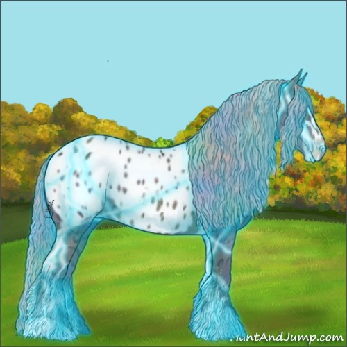 Horse Color:Nacre Thunderstruck Silver Black Ice Sabino Appaloosa 