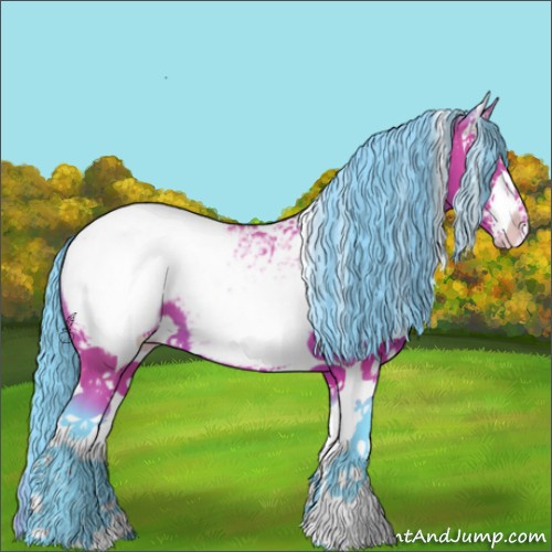 Horse Color:Watercolor White Spotted Bay Snowcap 