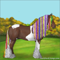 Horse Color:Painted Silver Black Tobiano