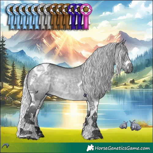 Horse Color:Silver Grullo Chinchilla Splash Tobiano 