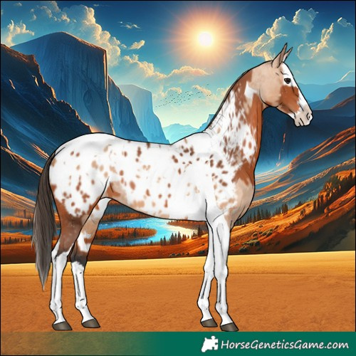 Horse Color:Bay Splash Tobiano Near Leopard and Amber Champagne Splash Tobiano Near Leopard