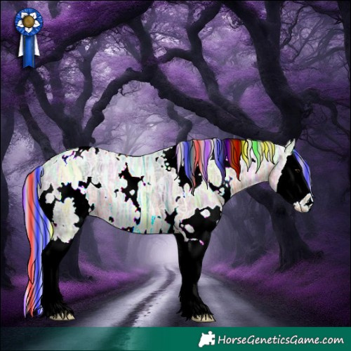 Horse Color:Painted Watercolor White Spotted Silver Smoky Black Ice Splash 