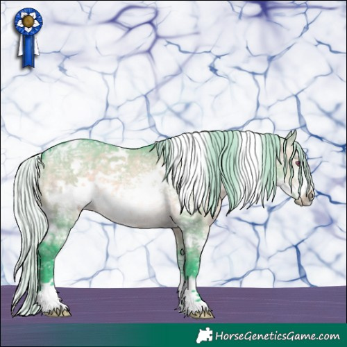Horse Color:Watercolor White Spotted Silver Brown Chinchilla Ice Dun Frame