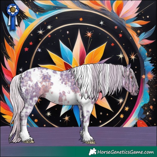 Horse Color:Watercolor White Spotted Silver Black Chinchilla Ice 