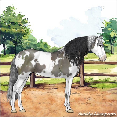 Horse Color:White Spotted Grullo Splash 