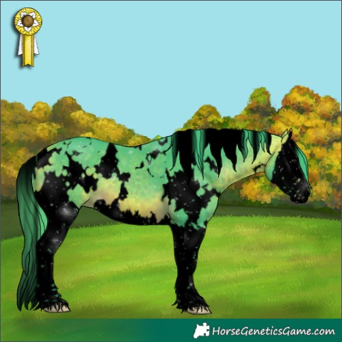 Horse Color:Void Watercolor White Spotted Buckskin Splash 
