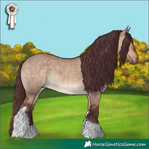 Horse Color:Chocolate Brown Dun Tobiano