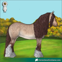 Horse Color:Chocolate Brown Dun Tobiano 