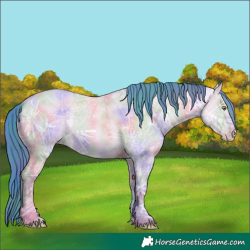 Horse Color:Nacre Watercolor Amber Champagne Ice Dun Rabicano